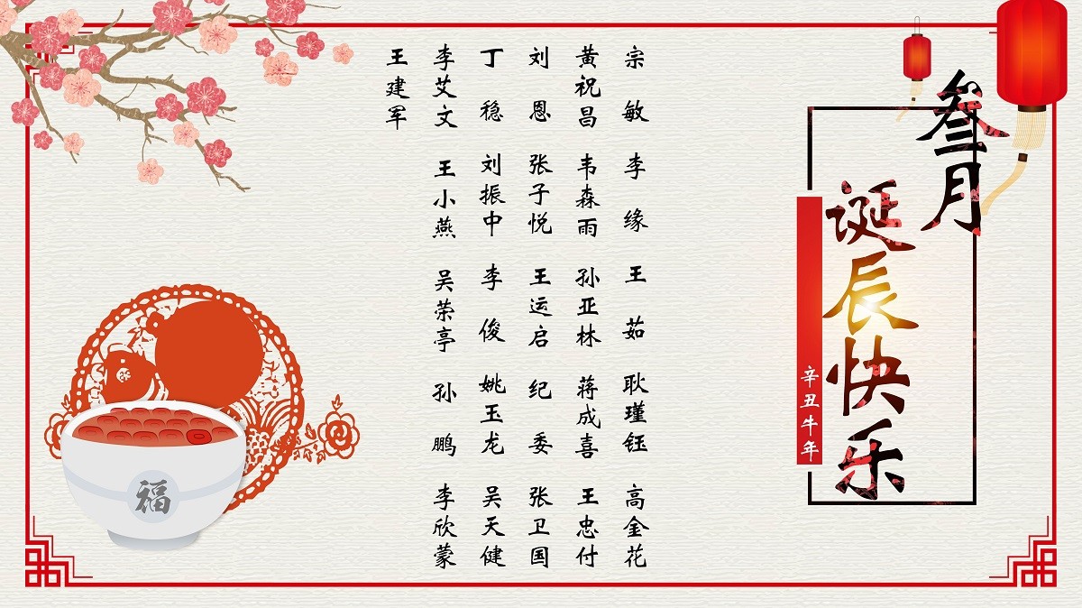 【生日祝?！抗ё?3月生日的員工生日快樂！