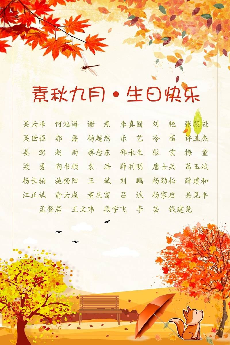 【生日祝福】恭祝09月生日的員工生日快樂！
